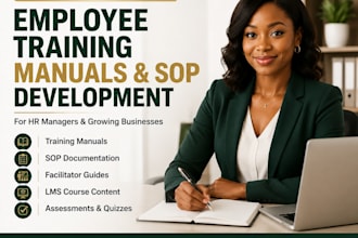 develop new hire training course staff handbook and policy manual for startups
