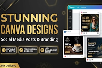 design professional canva social media posts and branding