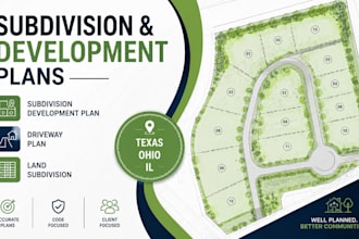 do subdivision development plan, driveway plan, land subdivision texas ohio il