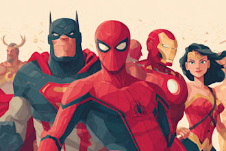 make super hero character design illustration