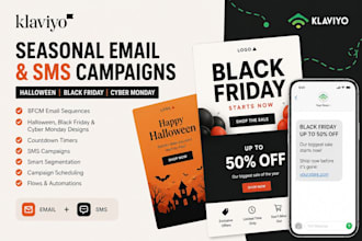 create klaviyo bfcm halloween black friday cyber monday email marketing campaign