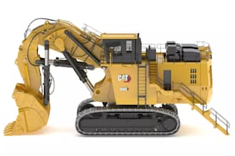3d mining excavator model for construction industry, earthmoving cad machinery