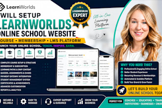 setup learnworlds online school website course membership lms learning platform