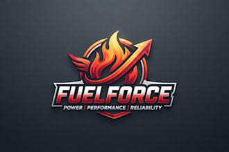 design a powerful and dynamic gasoline logo