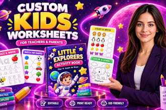 design custom kids worksheets and activity workbooks