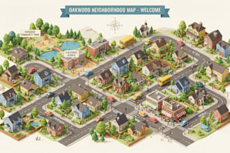 design isometric event map and vector maps illustrations