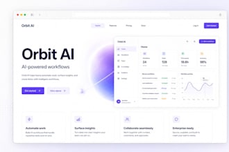 design a clean ai saas landing page in figma