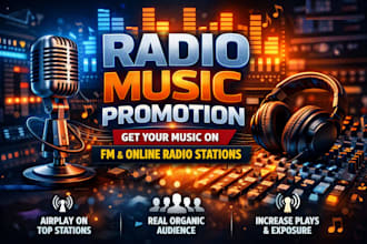 run professional radio music promotion radio organic music track promotion