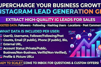 extract instagram e mail, bio, url, usernames much more