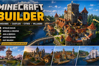 build detailed minecraft houses, castles, cities, and villages