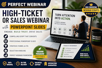 create a perfect webinar, high ticket sales webinar and powerpoint slides