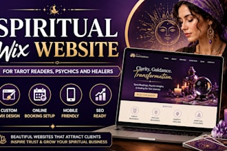 design a spiritual wix website for tarot readers, psychics, and healers