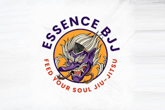 design japanese style bjj brand logo