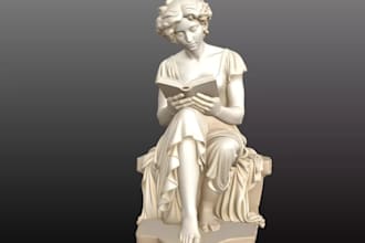 3d elegant woman figurine,historical statue,3mf sculptor,resin printable artwork