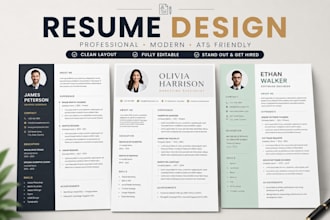 design professional resume, CV and cover letter template