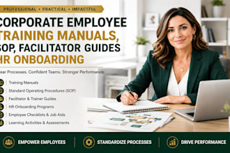 create corporate employee training manuals sop facilitator guides HR onboarding