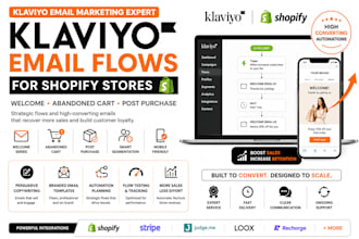 set up klaviyo email flows welcome abandoned cart post purchase shopify