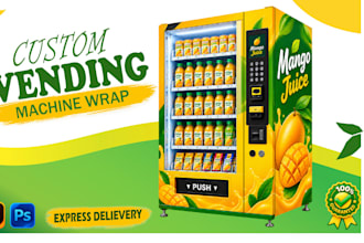 design eye catching vending machine wrap kiosk atm and refrigerator wrap