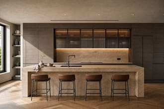 design kitchen interior,living room, bathroom, floor plan in 3d and render