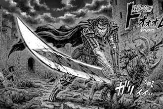 create high quality bespoke dark berserk art