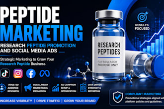 do peptide marketing, research peptide promotion and social media ads