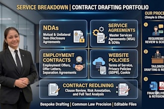 draft, review and redline legal contracts, agreements, and ndas