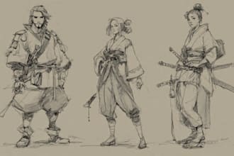 sketch any person, character or animal