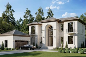 create photorealistic architectural exterior rendering for architects