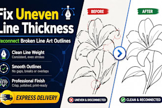 fix uneven line thickness and disconnected line art outlines