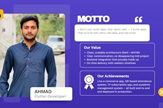 develop flutter app for android and ios with firebase backend