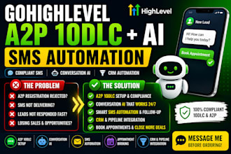set up ghl a2p 10dlc, conversation ai and SMS automation