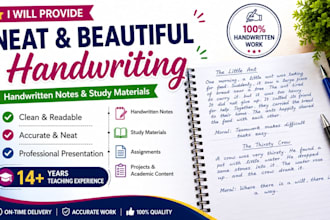 provide neat handwritten notes assignments