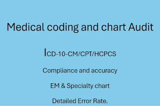 perform accurate icd 10 and cpt medical coding for your charts