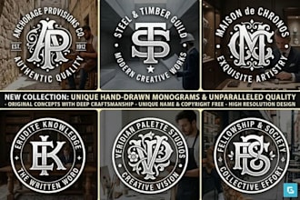design vintage monogram logo design for wedding or event