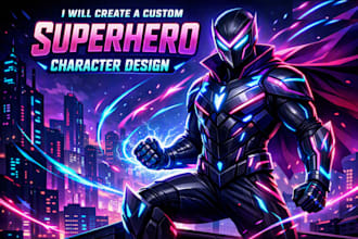make super hero character design illustration