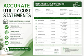 create rental utility cost statements for apartments