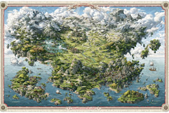 fantasy map design vector map