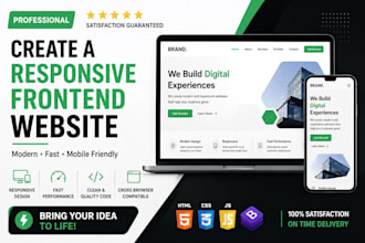 create a responsive frontend website in react