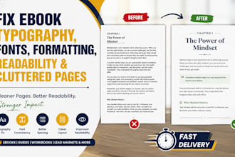 fix ebook typography fonts formatting readability and cluttered pages