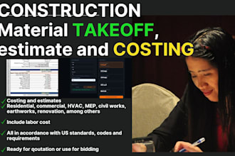 be your construction estimator, material takeoff, costing, bid proposal