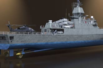 3d warship modeling, US military ship, naval vessel 3d ship modeling 3d printing