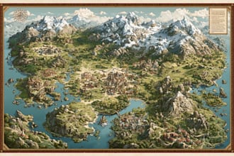 fantasy map design vector map