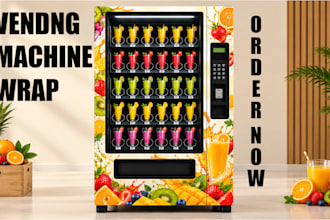 design custom vending machine wrap,atm wrap , shop front,signage