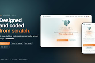 design and code a custom landing page, no page builders