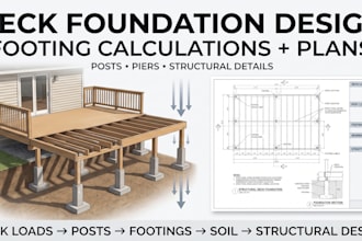 do deck foundation design and footing calculations for building permit
