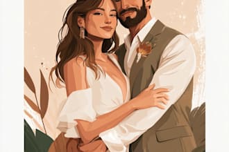 design couple portrait illustration