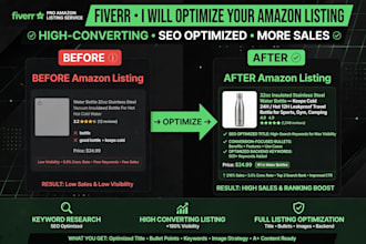 create seo amazon product listing with a plus content and photos