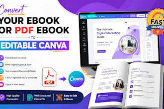convert your ebook or PDF ebook to editable canva