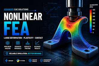 perform nonlinear fea for large deformation, plasticity and contact