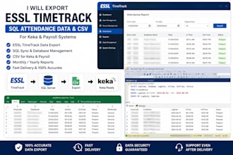 export essl timetrack sql attendance data and CSV for keka